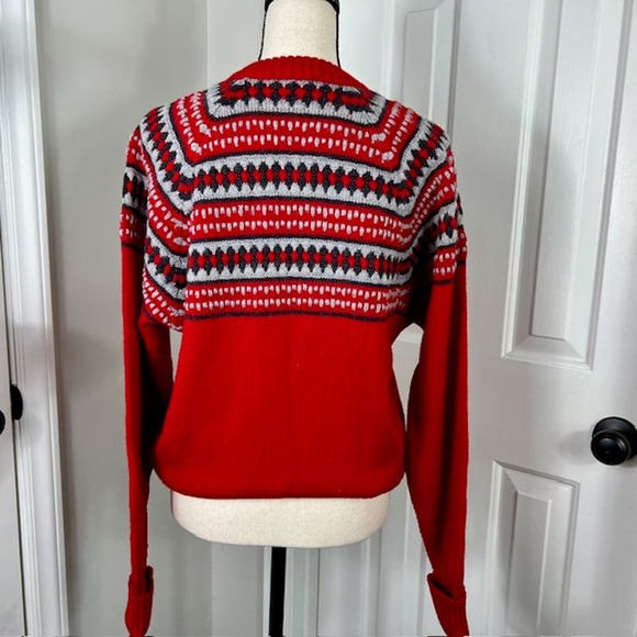 Vintage Parkhurst Pure Virgin Wool Red Sweater Made In Canada Woolen Clothing - Picture 2 of 9